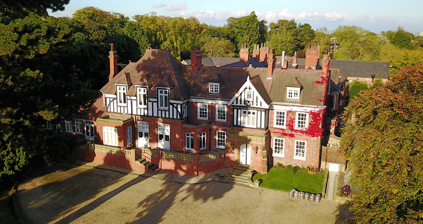 Aerial photograph of Healing Manor