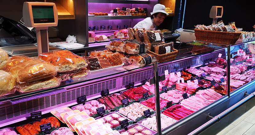 A photograph of Birketts meat counter