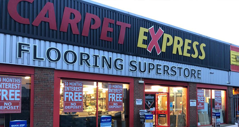 Photography of the store front of Carpet Express