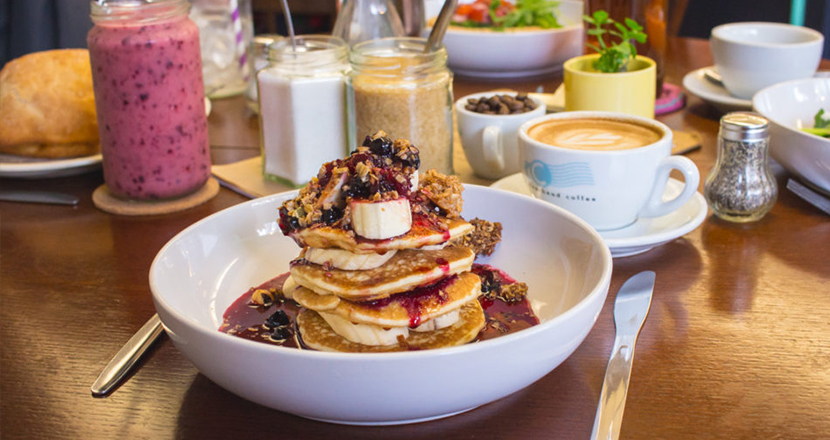 A stack of pancakes from Riverhead Cafe