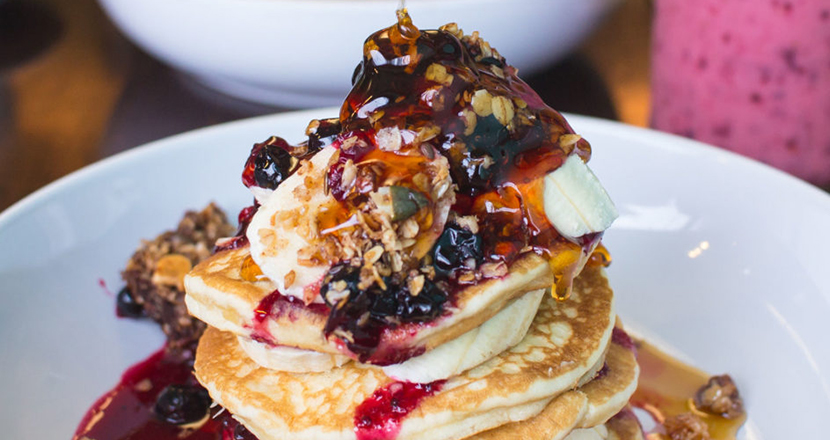 A close up of pancakes from Riverhead Cafe