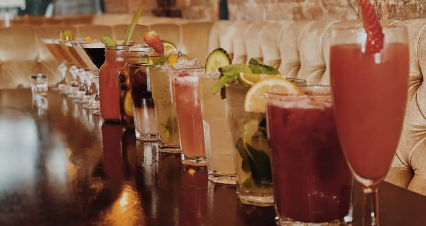 row of cocktails