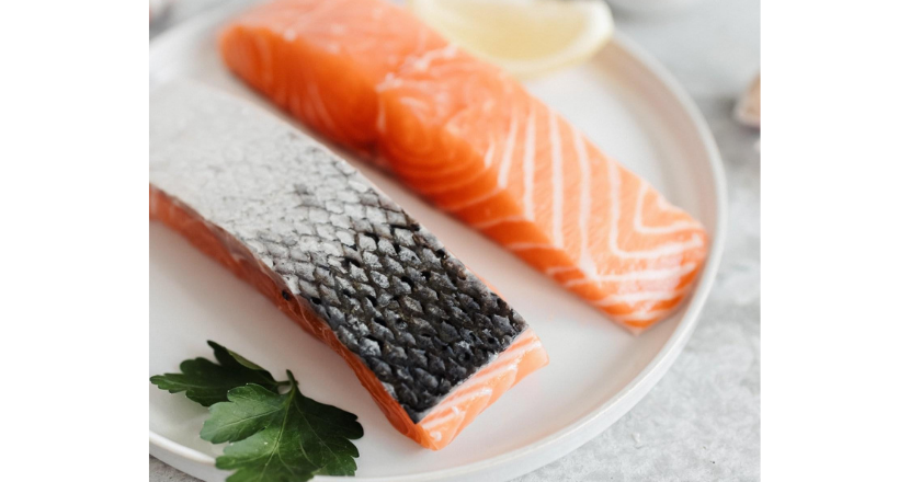 salmon fillet on a plate