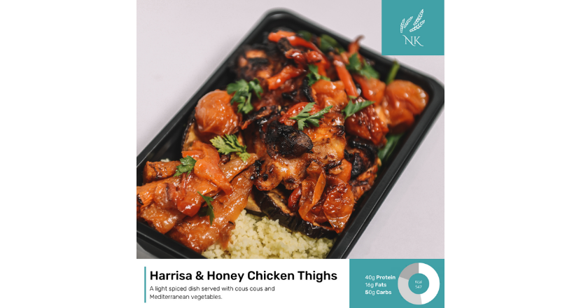 Harissa & Honey chicken thighs dish