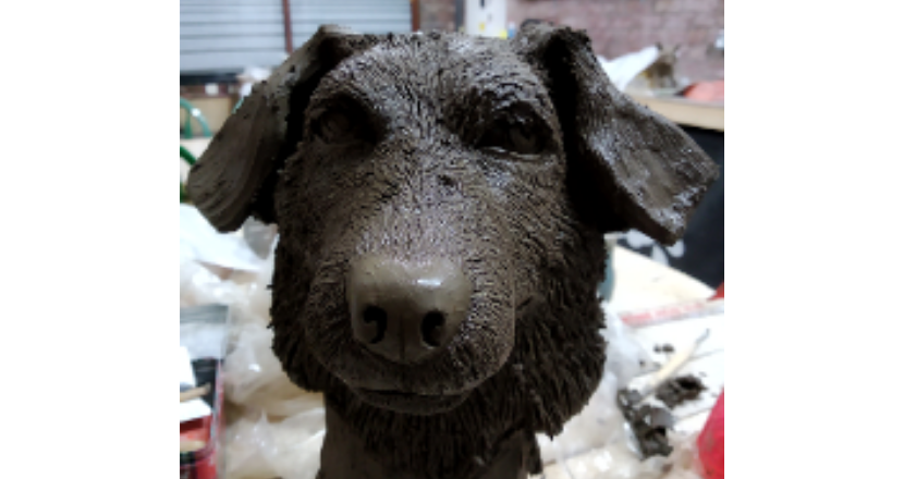 pottery dogs head