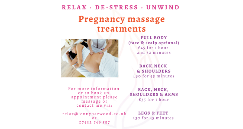 Jenny Harwood Massage Therapist price list